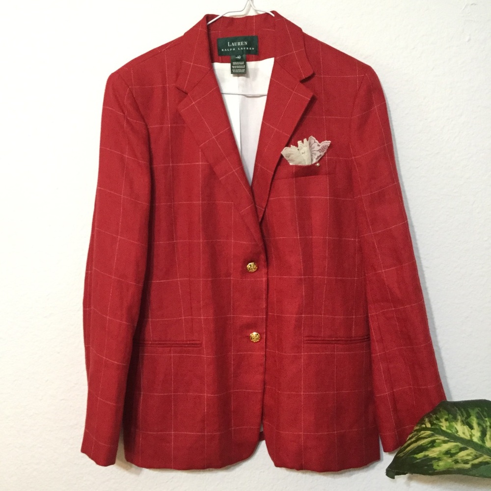 Lauren Ralph Lauren 100% Linen Blazer Size 10